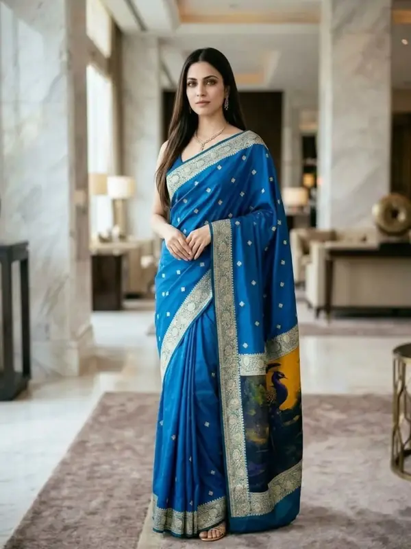 Firoji Peacock Banarasi Saree